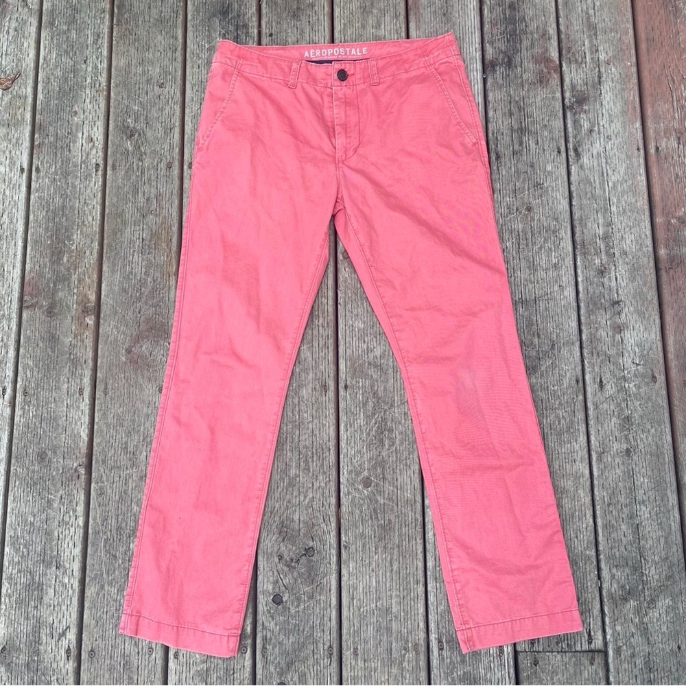 Aeropostale Men's Coral Chinos vintage Y2K